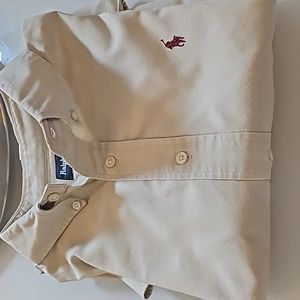 Ralph Lauren polo 100% cotton tan/beige/cream button down long sleeve